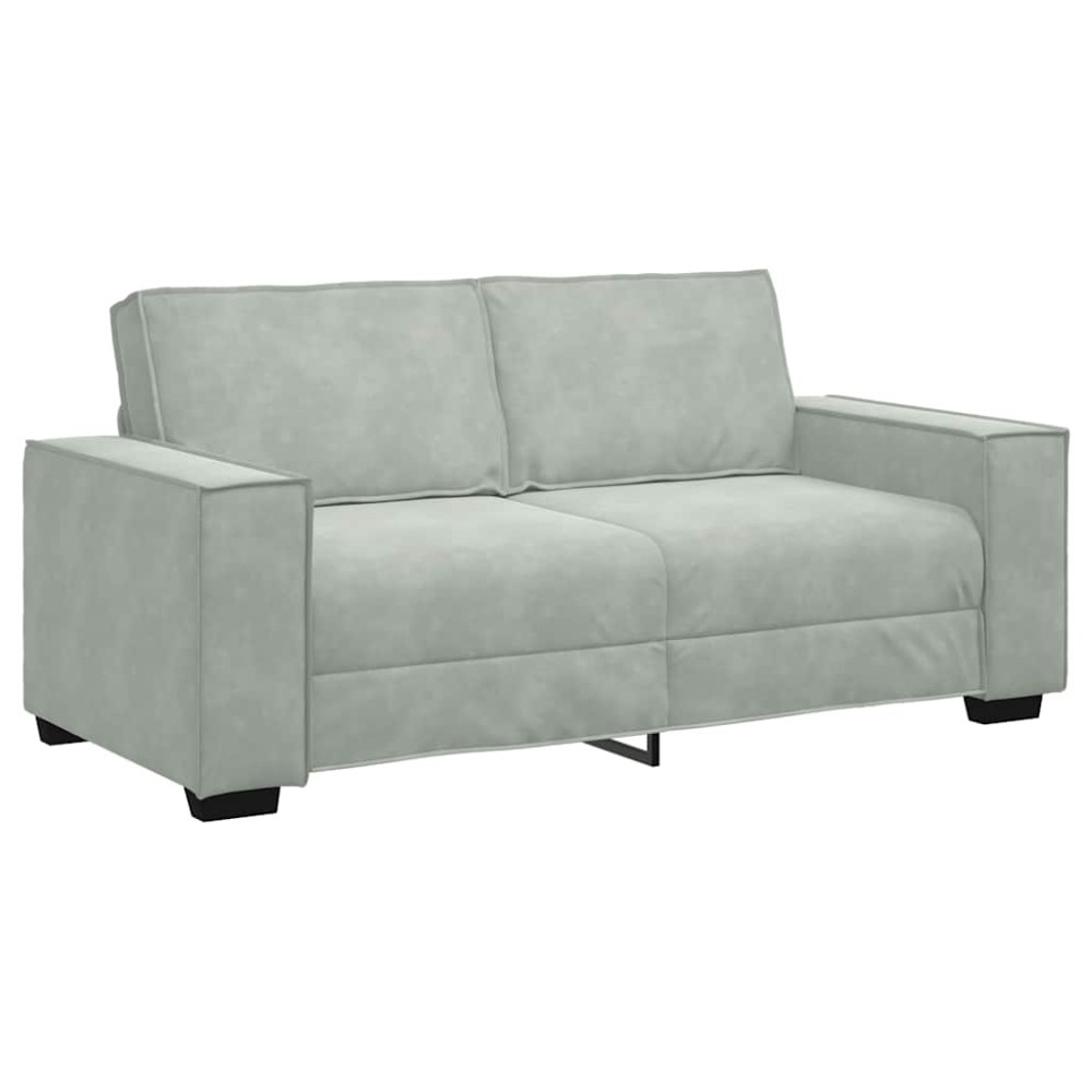 vidaXL Canapea cu 2 locuri, gri deschis, 140 cm, catifea