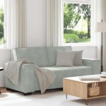 vidaXL Canapea cu 2 locuri, gri deschis, 140 cm, catifea vidaXL Canapea cu 2 locuri, gri deschis, 140 cm, catifea