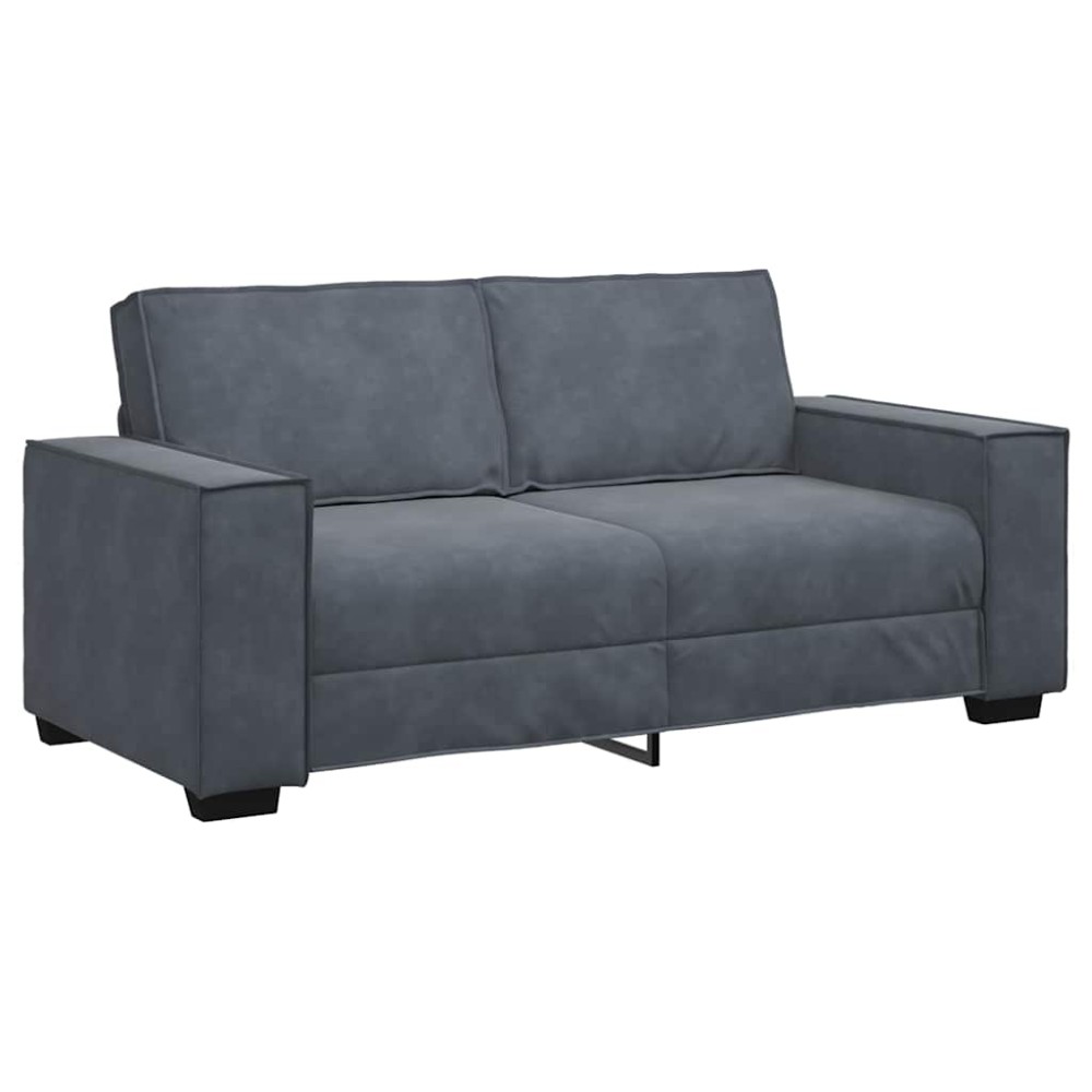 vidaXL Canapea cu 2 locuri, gri închis, 140 cm, catifea