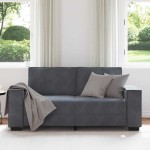 vidaXL Canapea cu 2 locuri, gri închis, 140 cm, catifea