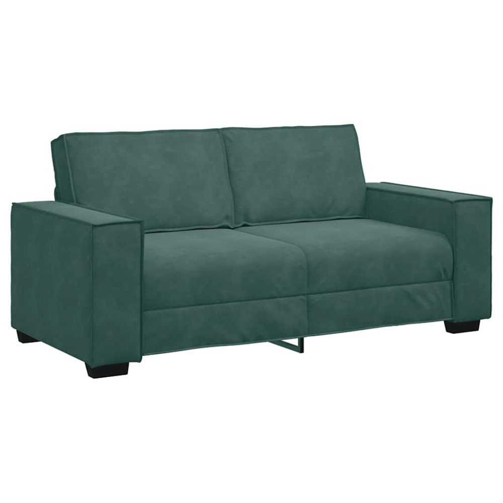 vidaXL Canapea cu 2 locuri, verde închis, 140 cm, catifea