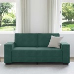vidaXL Canapea cu 2 locuri, verde închis, 140 cm, catifea
