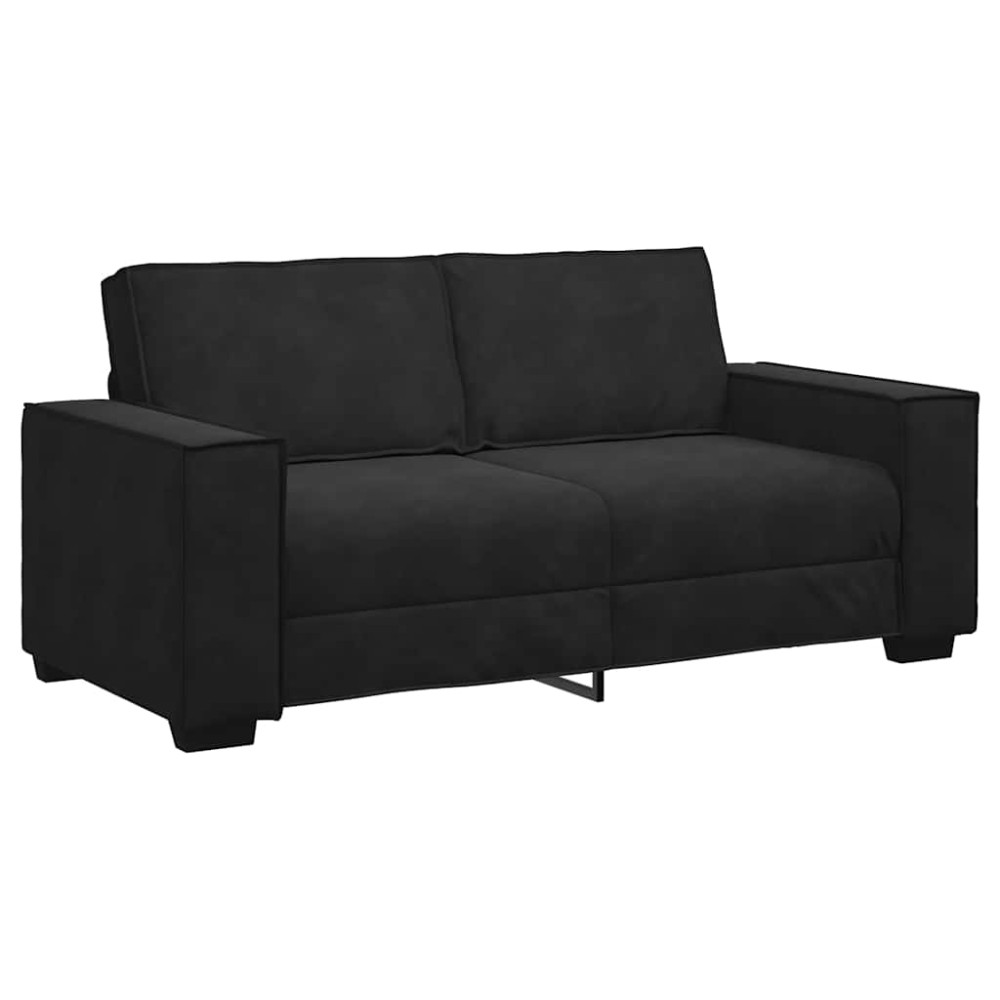 vidaXL Canapea cu 2 locuri, negru, 140 cm, catifea