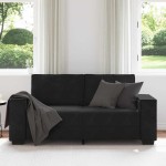 vidaXL Canapea cu 2 locuri, negru, 140 cm, catifea