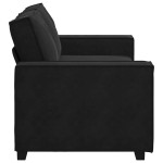 vidaXL Canapea cu 2 locuri, negru, 140 cm, catifea
