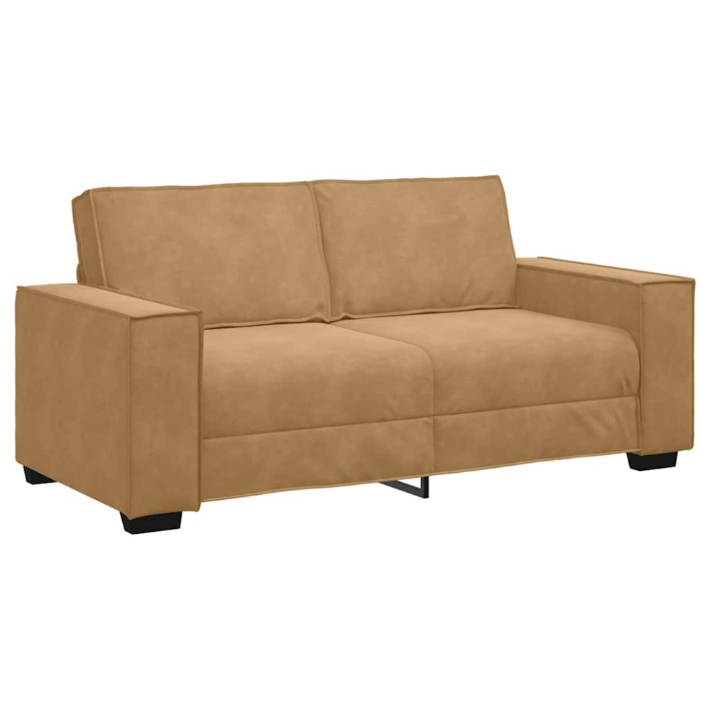 vidaXL Canapea cu 2 locuri, maro, 140 cm, catifea