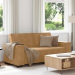 vidaXL Canapea cu 2 locuri, maro, 140 cm, catifea vidaXL Canapea cu 2 locuri, maro, 140 cm, catifea