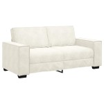 vidaXL Canapea cu 2 locuri, crem, 140 cm, catifea vidaXL Canapea cu 2 locuri, crem, 140 cm, catifea