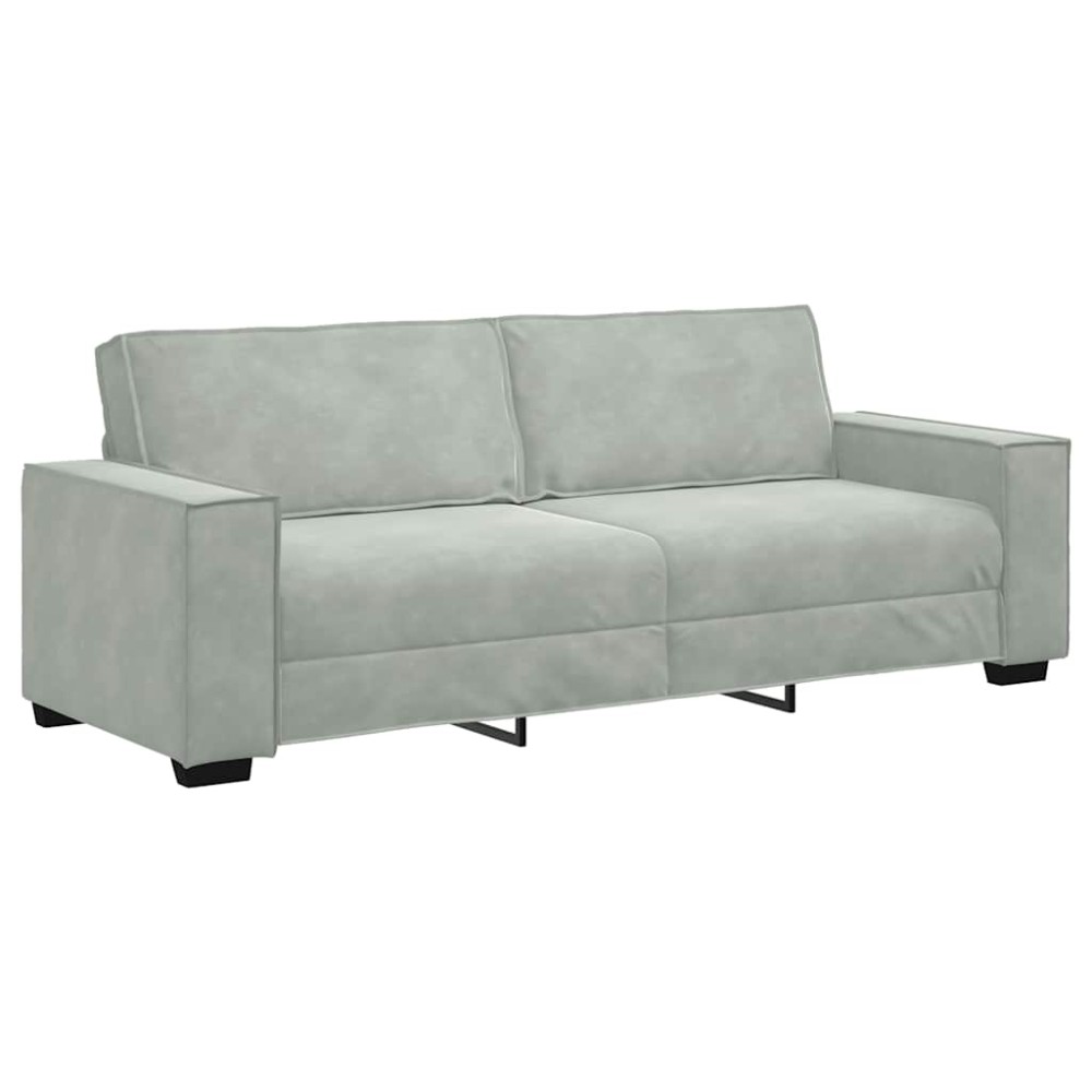 vidaXL Canapea cu 3 locuri, gri deschis, material 180CM catifea
