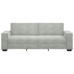 vidaXL Canapea cu 3 locuri, gri deschis, material 180CM catifea vidaXL Canapea cu 3 locuri, gri deschis, material 180CM catifea