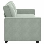 vidaXL Canapea cu 3 locuri, gri deschis, material 180CM catifea vidaXL Canapea cu 3 locuri, gri deschis, material 180CM catifea