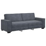 vidaXL Canapea cu 3 locuri, gri închis, 180 cm, material catifea vidaXL Canapea cu 3 locuri, gri închis, 180 cm, material catifea