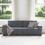 vidaXL Canapea cu 3 locuri, gri închis, 180 cm, material catifea vidaXL Canapea cu 3 locuri, gri închis, 180 cm, material catifea