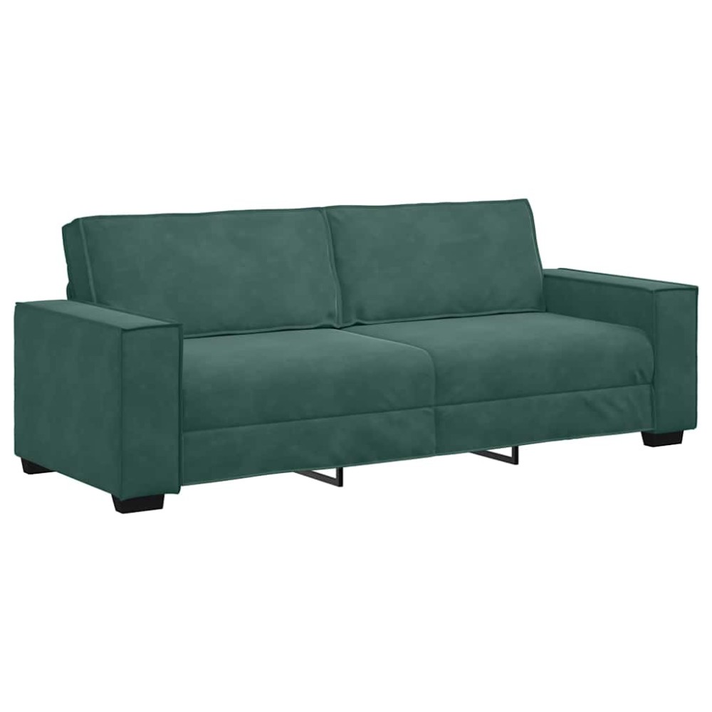 vidaXL Canapea cu 3 locuri, verde închis, 180 cm, catifea