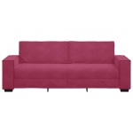 vidaXL Canapea cu 3 locuri, roșu vin, 180 cm, material catifea