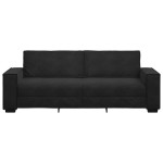vidaXL Canapea cu 3 locuri, Negru, 180 cm, catifea