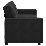 vidaXL Canapea cu 3 locuri, Negru, 180 cm, catifea