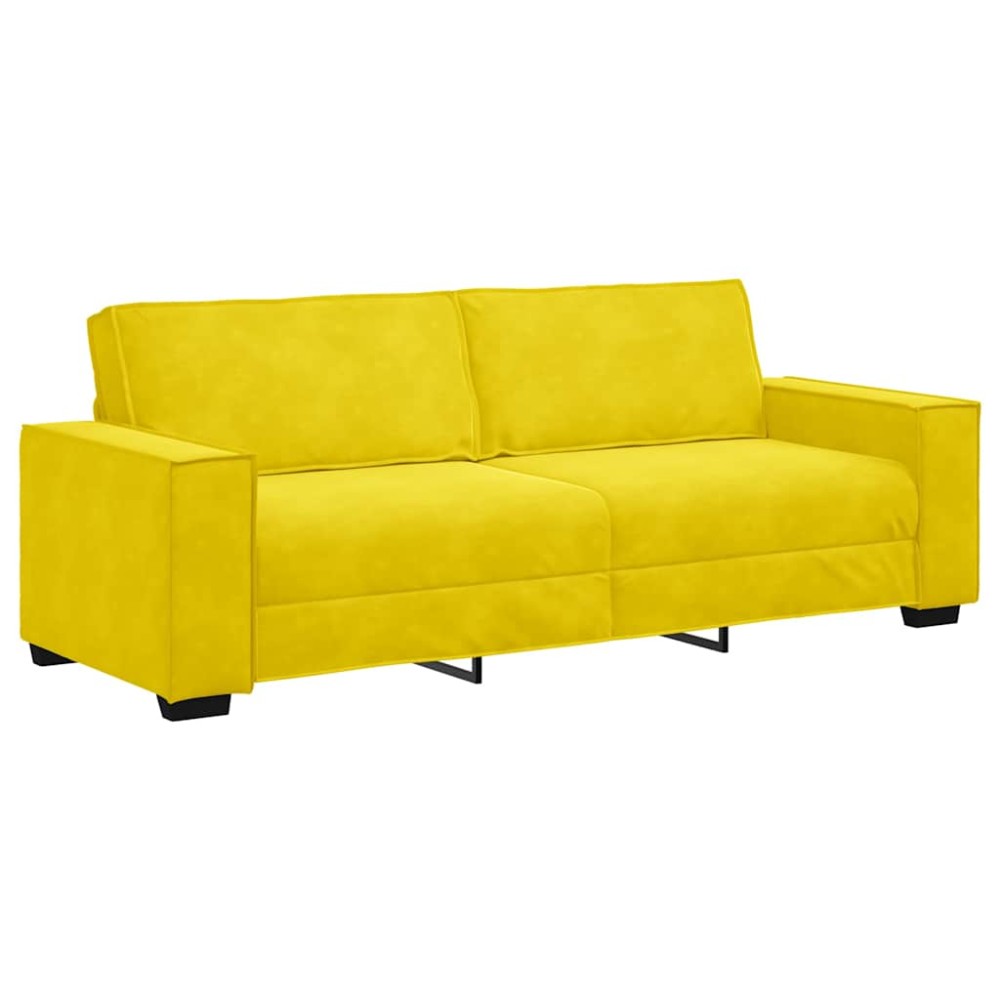 vidaXL Canapea cu 3 locuri, galben, 180 cm, catifea