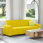 vidaXL Canapea cu 3 locuri, galben, 180 cm, catifea vidaXL Canapea cu 3 locuri, galben, 180 cm, catifea
