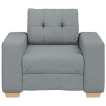 vidaXL Fotoliu canapea, gri deschis,60 cm, material textil