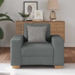 vidaXL Fotoliu canapea, gri închis, 60 cm, material textil