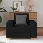 vidaXL Canapea Scaun Negru 60 cm Tesatura