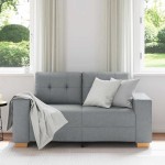 vidaXL Canapea lovesea gri deschis 120 cm stofa vidaXL Canapea lovesea gri deschis 120 cm stofa