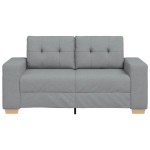 vidaXL Canapea lovesea gri deschis 120 cm stofa vidaXL Canapea lovesea gri deschis 120 cm stofa