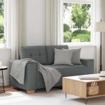vidaXL Canapea lovesea gri închis 120 cm țesătură vidaXL Canapea lovesea gri închis 120 cm țesătură