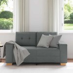 vidaXL Canapea lovesea gri închis 120 cm țesătură vidaXL Canapea lovesea gri închis 120 cm țesătură