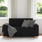 vidaXL Canapea Loveseat Negru 120 cm Stofa vidaXL Canapea Loveseat Negru 120 cm Stofa