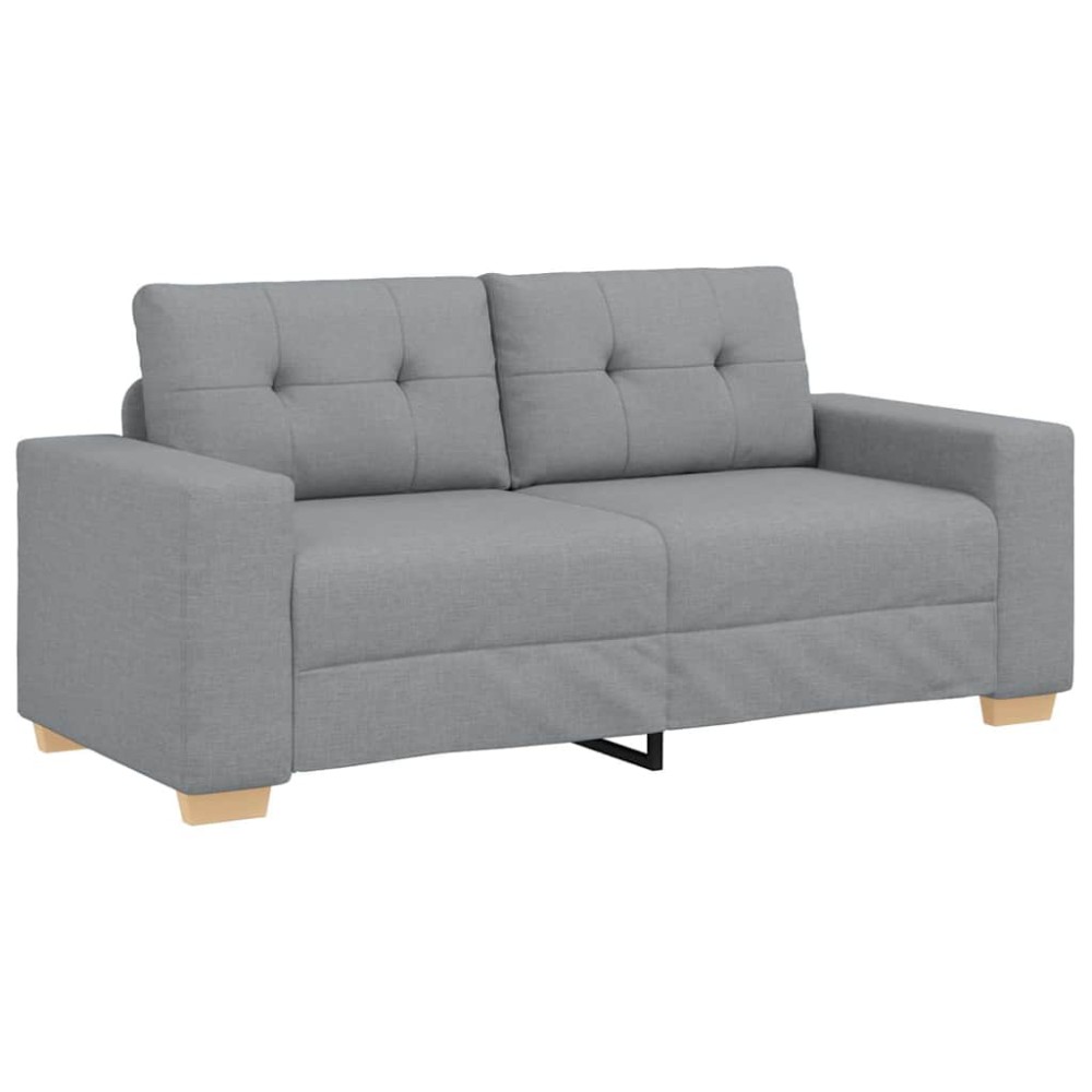 vidaXL Canapea lovesea gri deschis 140 cm stofa