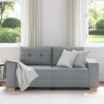 vidaXL Canapea lovesea gri deschis 140 cm stofa vidaXL Canapea lovesea gri deschis 140 cm stofa