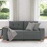 vidaXL Canapea lovesea gri închis 140 cm țesătură