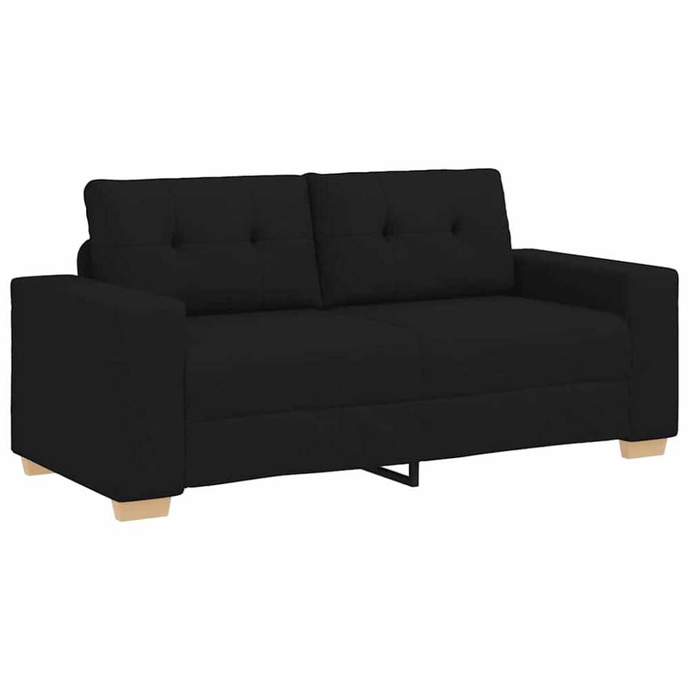 vidaXL Canapea lovesea neagră 140 cm stofă