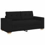 vidaXL Canapea lovesea neagră 140 cm stofă vidaXL Canapea lovesea neagră 140 cm stofă