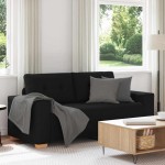 vidaXL Canapea lovesea neagră 140 cm stofă vidaXL Canapea lovesea neagră 140 cm stofă