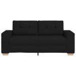 vidaXL Canapea lovesea neagră 140 cm stofă vidaXL Canapea lovesea neagră 140 cm stofă