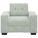 vidaXL Canapea scaun gri deschis 60 cm catifea
