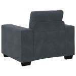 vidaXL Canapea scaun gri închis 60 cm catifea