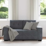 vidaXL Canapea lovesea gri închis 120 cm catifea vidaXL Canapea lovesea gri închis 120 cm catifea