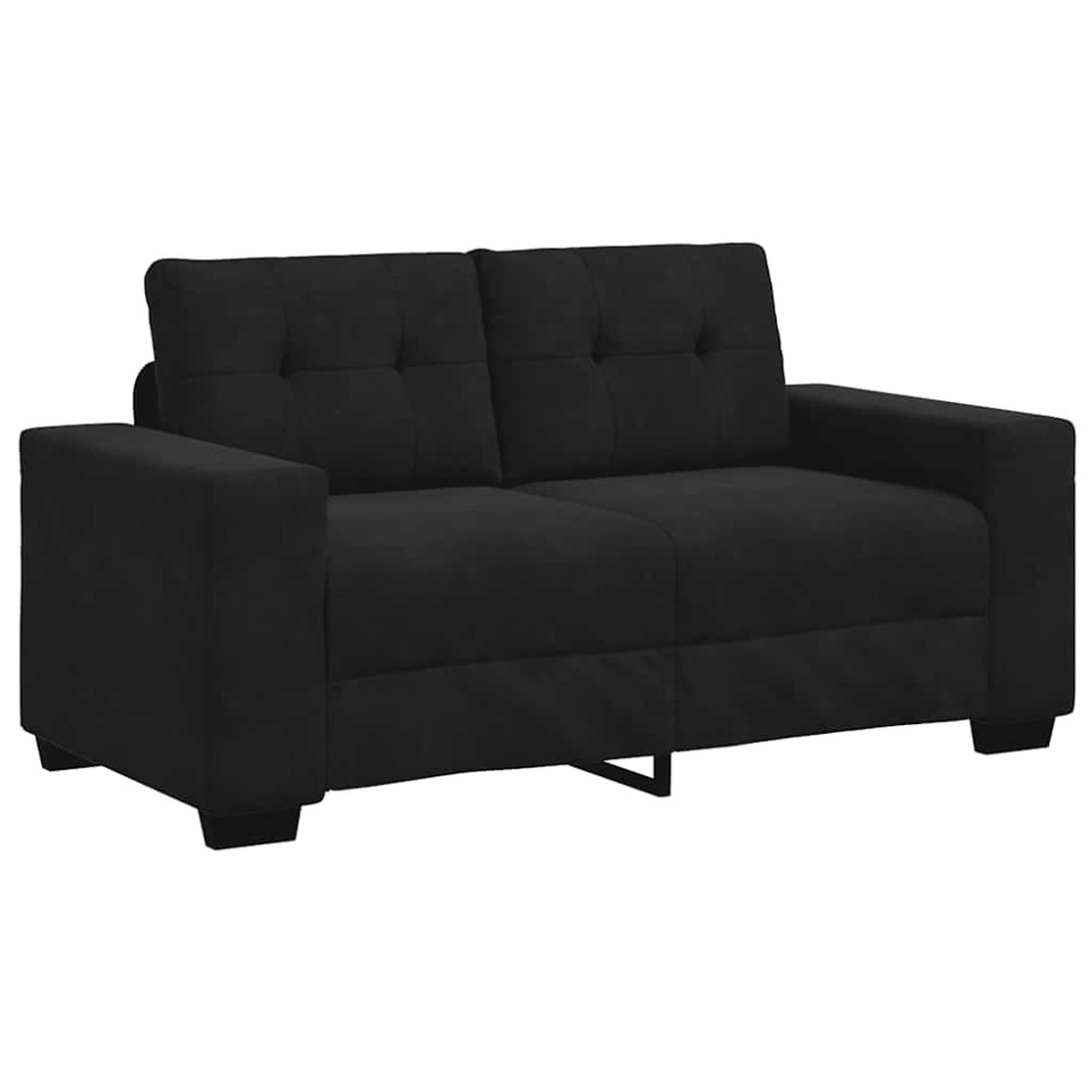 vidaXL Canapea loveseat neagră 120 cm catifea