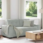vidaXL Canapea loveseat gri deschis 140 cm catifea vidaXL Canapea loveseat gri deschis 140 cm catifea