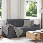 vidaXL Canapea lovesea gri închis 140 cm catifea vidaXL Canapea lovesea gri închis 140 cm catifea
