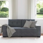 vidaXL Canapea lovesea gri închis 140 cm catifea vidaXL Canapea lovesea gri închis 140 cm catifea