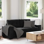 vidaXL Canapea loveseat neagră 140 cm catifea vidaXL Canapea loveseat neagră 140 cm catifea