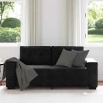 vidaXL Canapea loveseat neagră 140 cm catifea vidaXL Canapea loveseat neagră 140 cm catifea