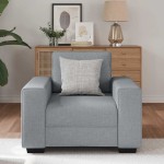 vidaXL Canapea Scaun Gri deschis 60 cm Tesatura