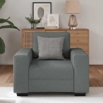 vidaXL Canapea Scaun Gri Inchis 60 cm Tesatura