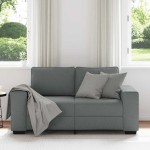 vidaXL Canapea cu 2 locuri, țesătură gri închis, 120 cm